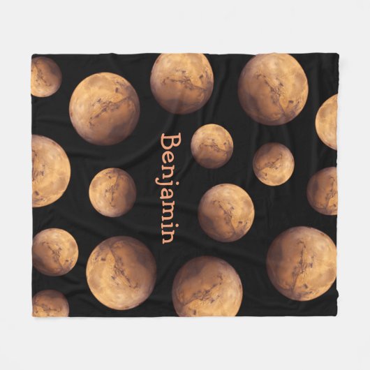Red Planet Mars Fleece Deken (Voorkant (Horizontaal))