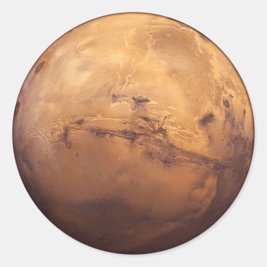 Red Planet Mars Ronde Sticker (Voorkant)
