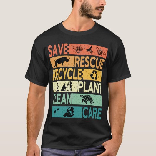 Red Planet Red Dieren Recycle Plastic T-Shirt (Voorkant)
