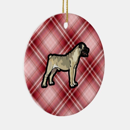Red Play Bullmastiff Keramisch Ornament (Rechts)