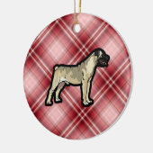 Red Play Bullmastiff Keramisch Ornament (Links)