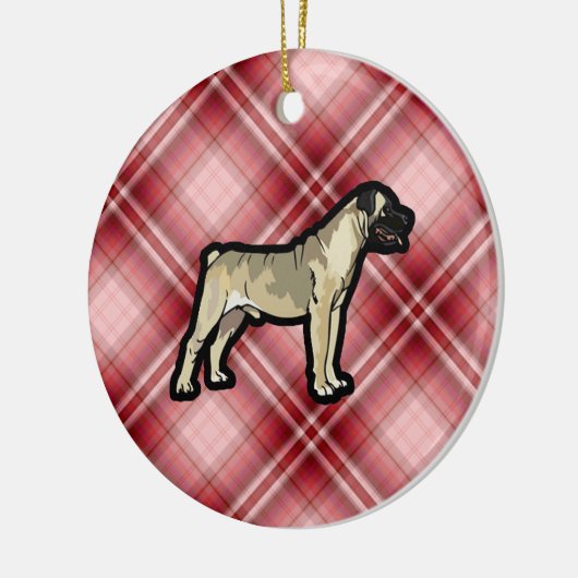 Red Play Bullmastiff Keramisch Ornament (Links)