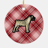 Red Play Bullmastiff Keramisch Ornament (Achterkant)
