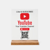 Red Play Button YouTube Channel QR Code Acryl Bord (Voorkant)