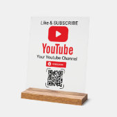 Red Play Button YouTube Channel QR Code Acryl Bord (Hoek)
