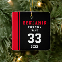 Red Player Name Number Team Sports Kinder Keepomwi