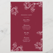 Red Plum Blossom Double Happiness Wedding Programm (Achterkant)