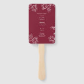 Red Plum Blossom Double Happiness Wedding Programm Handwaaier (Achterkant)