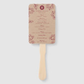 Red Plum Blossom Double Happiness Wedding Programm Handwaaier (Voorkant)