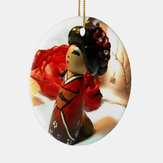 Red Plum I Keramisch Ornament (Rechts)
