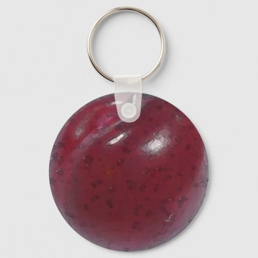 Red Plum Waterverf Sleutelhanger (Voorkant)