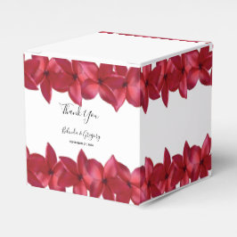 Red Plumeria Frangipani Wedding Bedankdoosjes