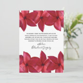 Red Plumeria Frangipani Wedding Bedankkaart (Staand voorkant)