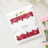 Red Plumeria Frangipani Wedding Bedankzakje (Gezegeld)
