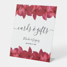 Red Plumeria Frangipani Wedding Cards & Gifts