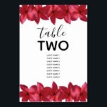 Red Plumeria Frangipani Wedding Guest Names Kaart<br><div class="desc">Dit ontwerp is voorzien van rode frangipani/plumeria bloemen. Een tropisch ontwerp, elegant omhuld met rode frangipani bloemen. Deze populaire tropische Hawaiiaanse bloemen zijn ideaal voor een elegante strandbruiloft. Tropisch het aantalontwerp van de trouwlijst met moderne elementen. Er zijn ook huwelijksuitnodigingen en andere kantoorbenodigdheden beschikbaar. Pas het aantal aan en koop...</div>