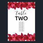 Red Plumeria Frangipani Wedding Guest Names Kaart<br><div class="desc">Dit ontwerp is voorzien van rode frangipani/plumeria bloemen. Een tropisch ontwerp, elegant omhuld met rode frangipani bloemen. Deze populaire tropische Hawaiiaanse bloemen zijn ideaal voor een elegante strandbruiloft. Tropisch het aantalontwerp van de trouwlijst met moderne elementen. Er zijn ook huwelijksuitnodigingen en andere kantoorbenodigdheden beschikbaar. Pas het aantal aan en koop...</div>