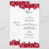 Red Plumeria Frangipani Wedding Menu (Voorkant / Achterkant)