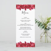 Red Plumeria Frangipani Wedding Menu (Staand voorkant)