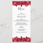 Red Plumeria Frangipani Wedding Menu (Voorkant)