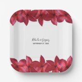 Red Plumeria Frangipani Wedding Papieren Bordje (Voorkant)