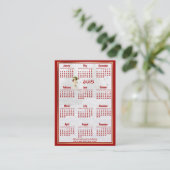 Red Poinsettia 2015 Pocket Calendar Visitekaartje (Staand voorkant)