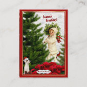 Red Poinsettia 2015 Pocket Calendar Visitekaartje (Achterkant)