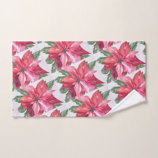 RED POINSETTIA BAD HANDDOEK (Handdoek)