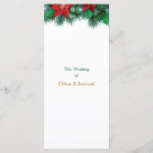 Red Poinsettia Border Wedding-programma Programmakaart (Achterkant)
