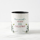 Red Poinsettia Bouquet Gold Glitter Kerstmis Mok (Midden)