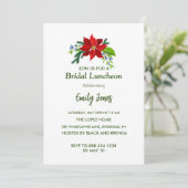 Red Poinsettia, Bridal Luncheon Kaart (Staand voorkant)