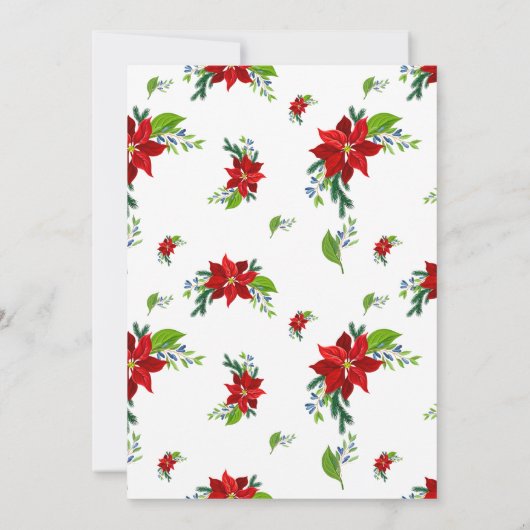 Red Poinsettia, Bridal Luncheon Kaart (Achterkant)