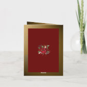 Red Poinsettia Christmas Botanical Winter Plant Kaart (Achterkant)