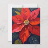 Red Poinsettia Christmas Flower Painted Feestdagenkaart (Voorkant)