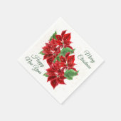 Red Poinsettia Confetti-kerstpapier Napkins Servet (Hoek)