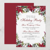 Red Poinsettia CORPORATE-kerstfeestdag Kaart (Voorkant / Achterkant)