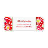 Red Poinsettia Editable Return Address Label (Voorkant)