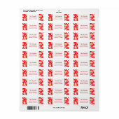 Red Poinsettia Editable Return Address Label (Full Sheet)