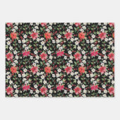 Red Poinsettia en Paperwhite-kerstpatroon Inpakpapier Vel (Voorkant 2)