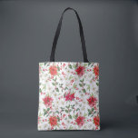Red Poinsettia en Paperwhite-kerstpatroon Tote Bag<br><div class="desc">Festive florale vakantiepatroon canvas tas. Het bevat een waterverf floreel patroon van rode punsettias,  papierwitten,  heilig en bessen. Deze botanische kerstcanvas tas is perfect als een cadeaubonomoptie.</div>