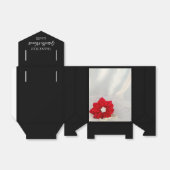 Red Poinsettia en White Pearls Winter Wedding Bedankdoosjes (Uitgevouwen)