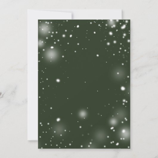 Red Poinsettia Evergreen Snow-kerstfeest Kaart (Achterkant)