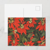 Red Poinsettia Feestdagenkaart (Voorkant / Achterkant)