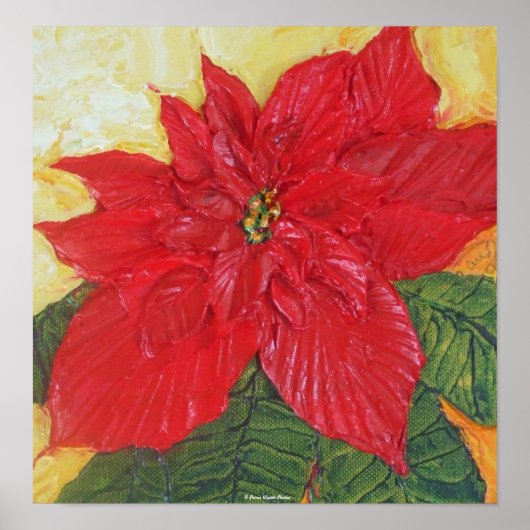 Red Poinsettia Fine Art Poster (Voorkant)