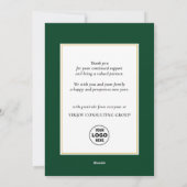 Red Poinsettia Floral Elegant Script Corporate Feestdagenkaart (Achterkant)