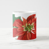 Red Poinsettia Floral Grote Koffiekop (Voorkant)
