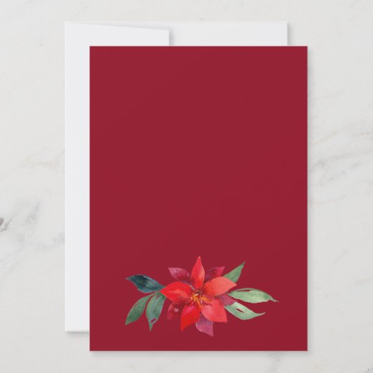 Red Poinsettia Floral, je wordt mijn bruidsmeisje Kaart (Achterkant)