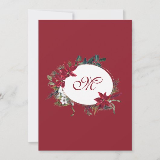 Red Poinsettia Floral Kerstmis Bridal Brunch Kaart (Achterkant)