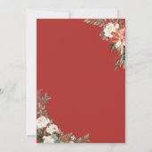Red Poinsettia Floral-kerstVrijgezellenfeest Kaart (Achterkant)
