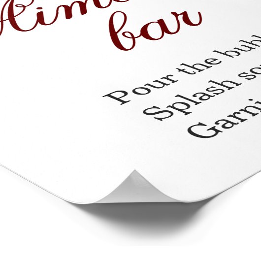 Red Poinsettia Floral Mimosa Bar Poster (Hoek)